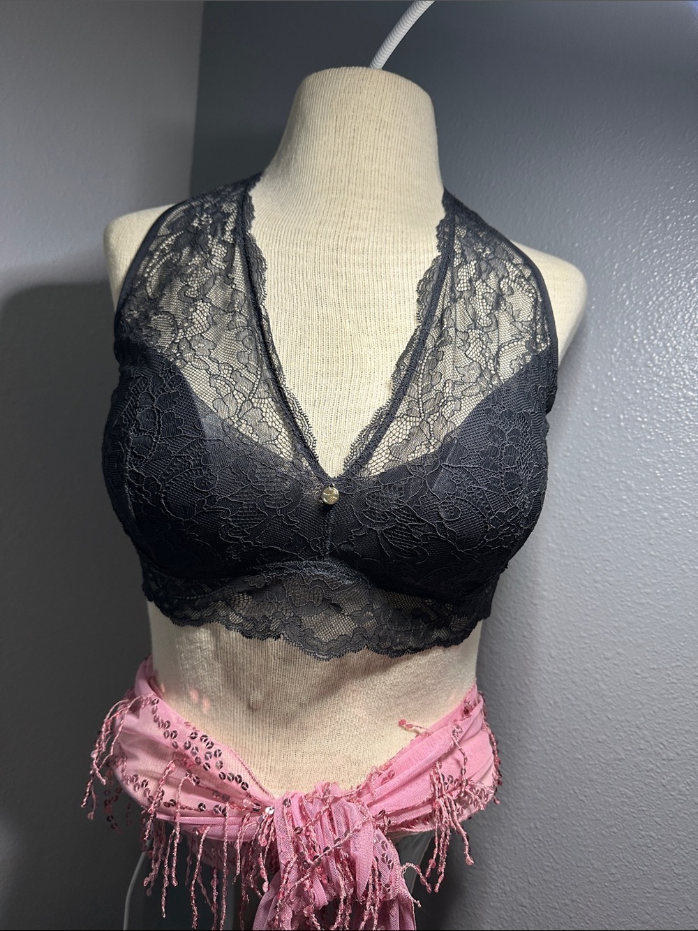 VENUS Black Lace Halter Bralette
